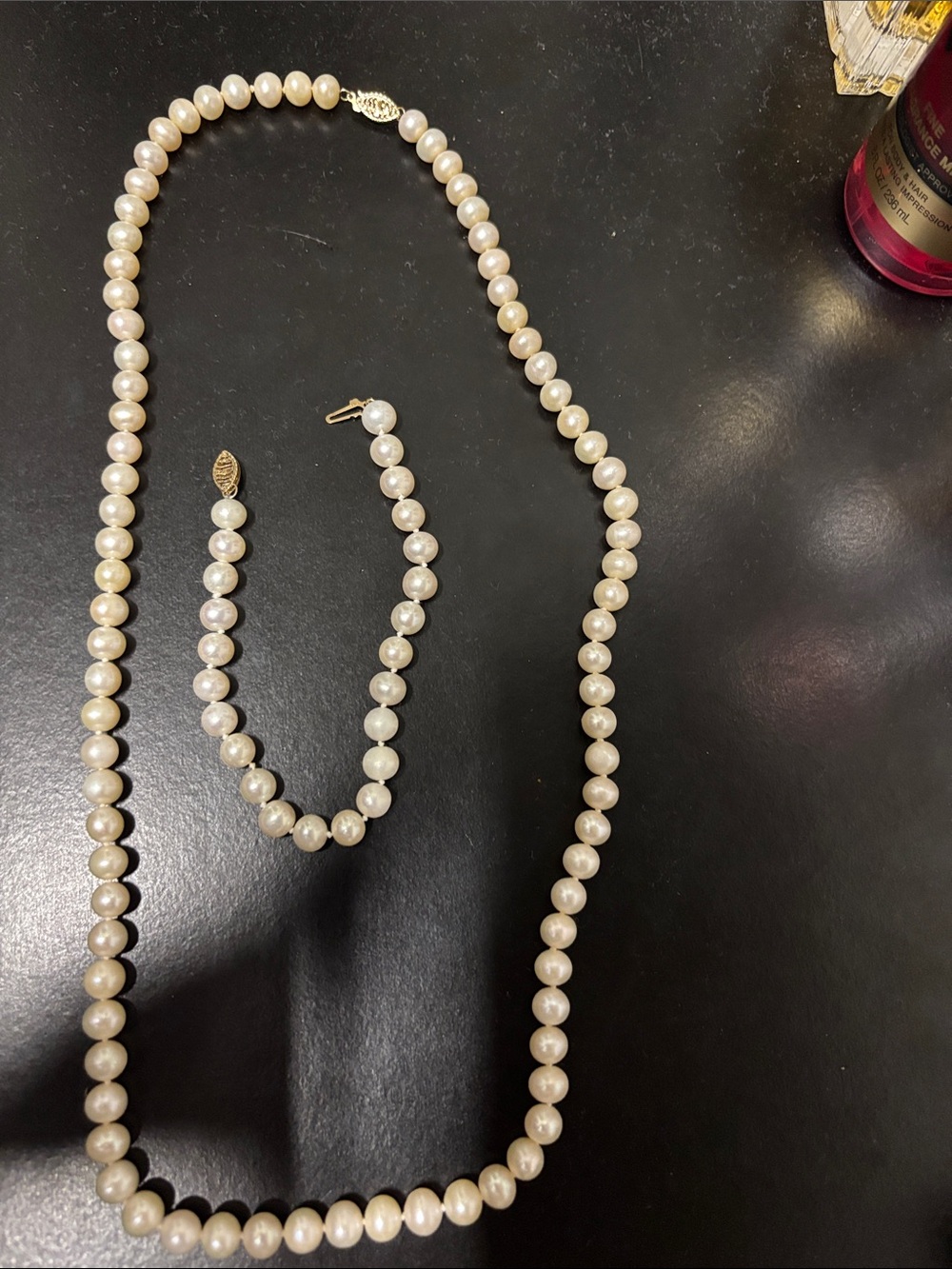 Classic Pearl Necklace and Bracelet Set - Ivory Pearls